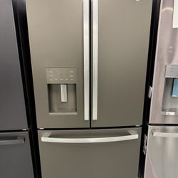 GE Slate Color French Door Refrigerator With Water And Ice