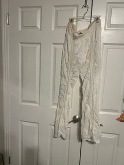 Pants white with lace