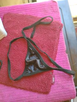 A Sexy Pair Of Leather Black Thong Panties 