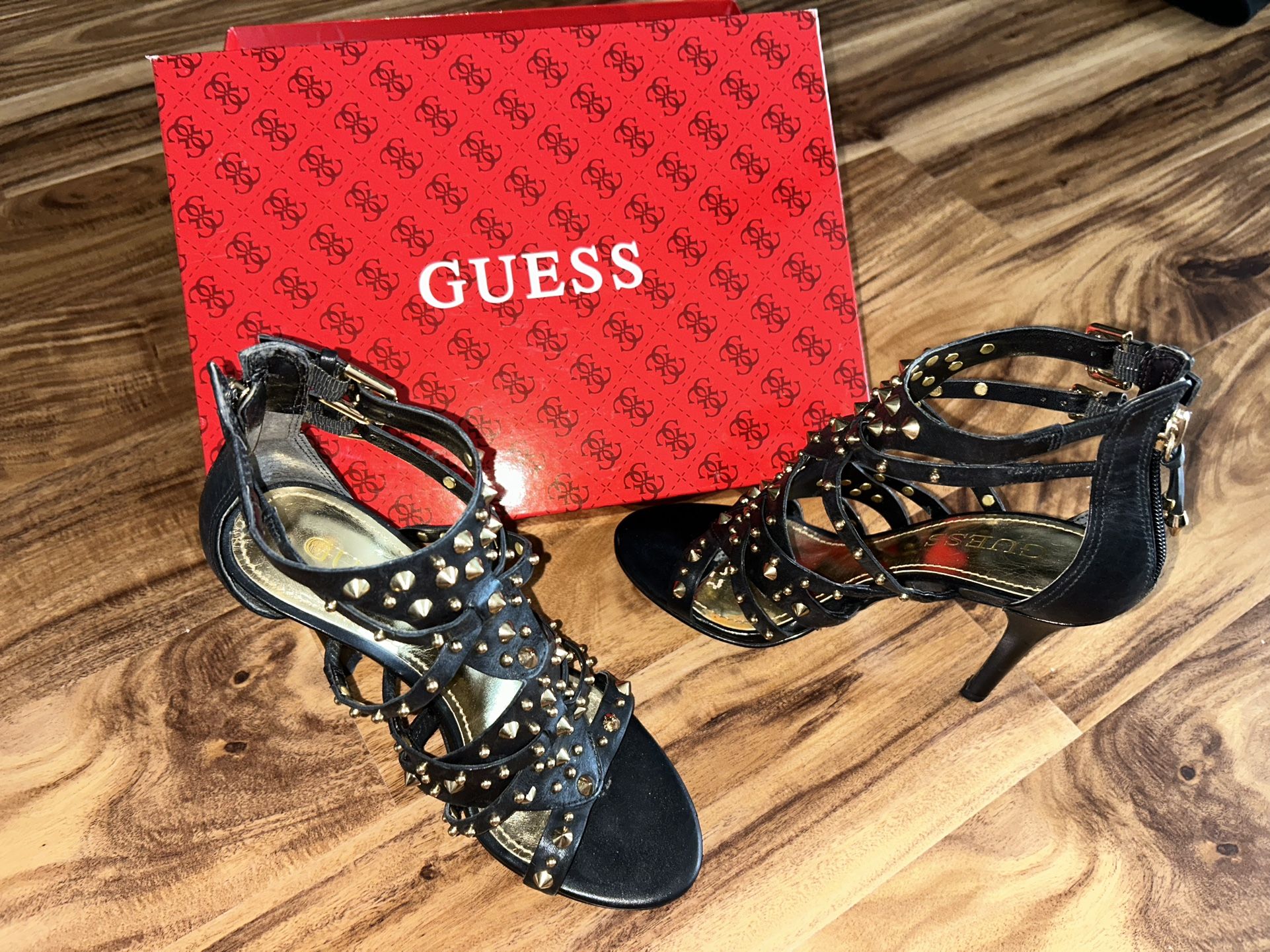 Guess Black Leather Booties