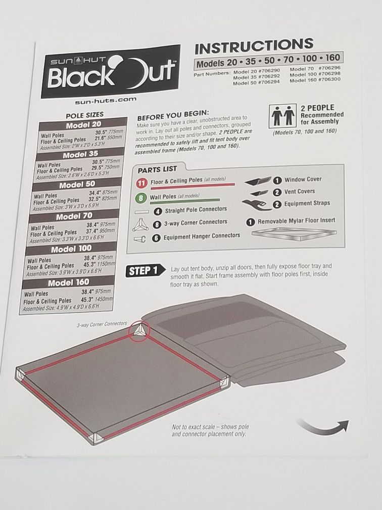 Grow Tent Sun Hut Black Out Model 160 5'x5'x6.5' Hydroponics