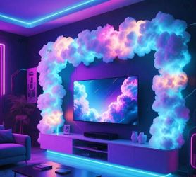 149 Inch Glowing 3D Lightning Thundercloud Light, RGB LED Full Color Changing, USB Operated Ambient Lamp. Perfect For Bedroom And Party Scene Layout.