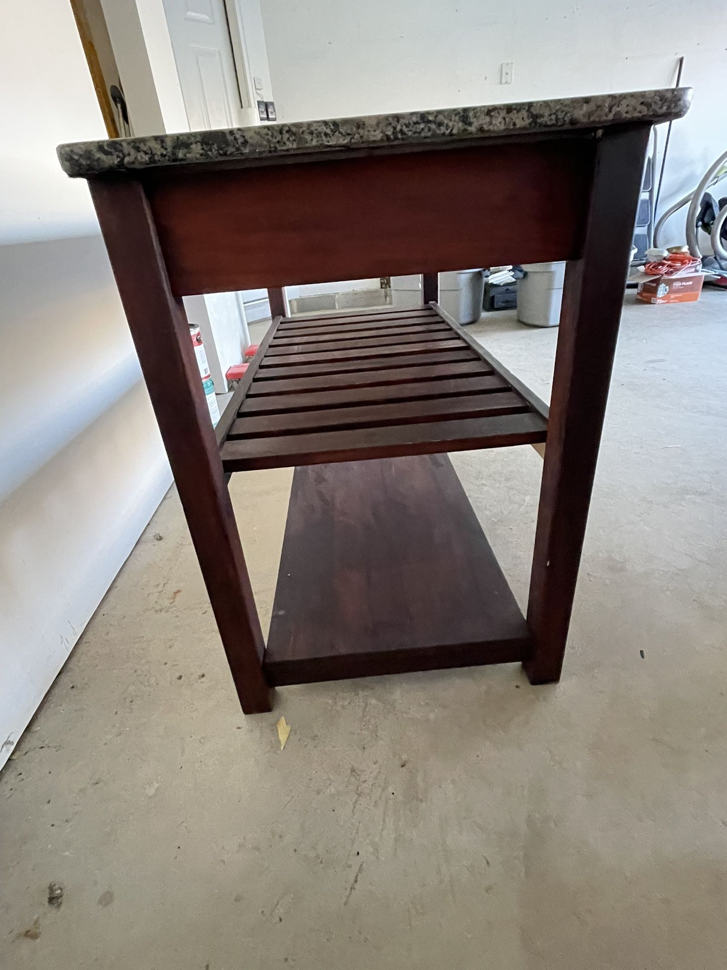 Marble Top Work Table With 2 Drawers And 2 Shelves for Sale in Lakewood