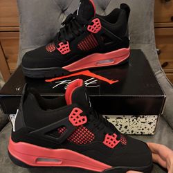 Red Thunder Jordan 4s Size 7