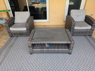 Three Piece Wicker Patio Set