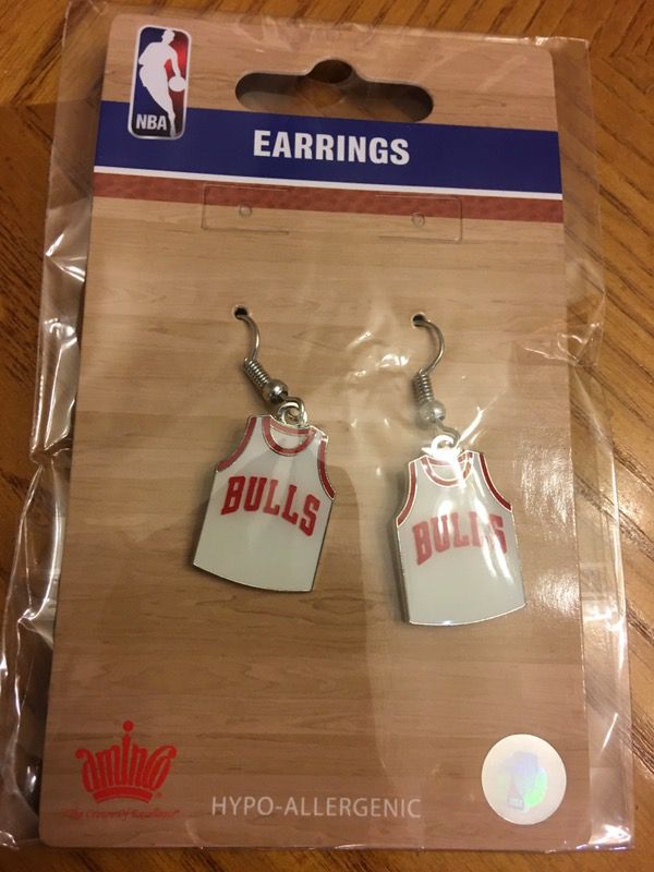 Chicago Bulls jersey earrings
