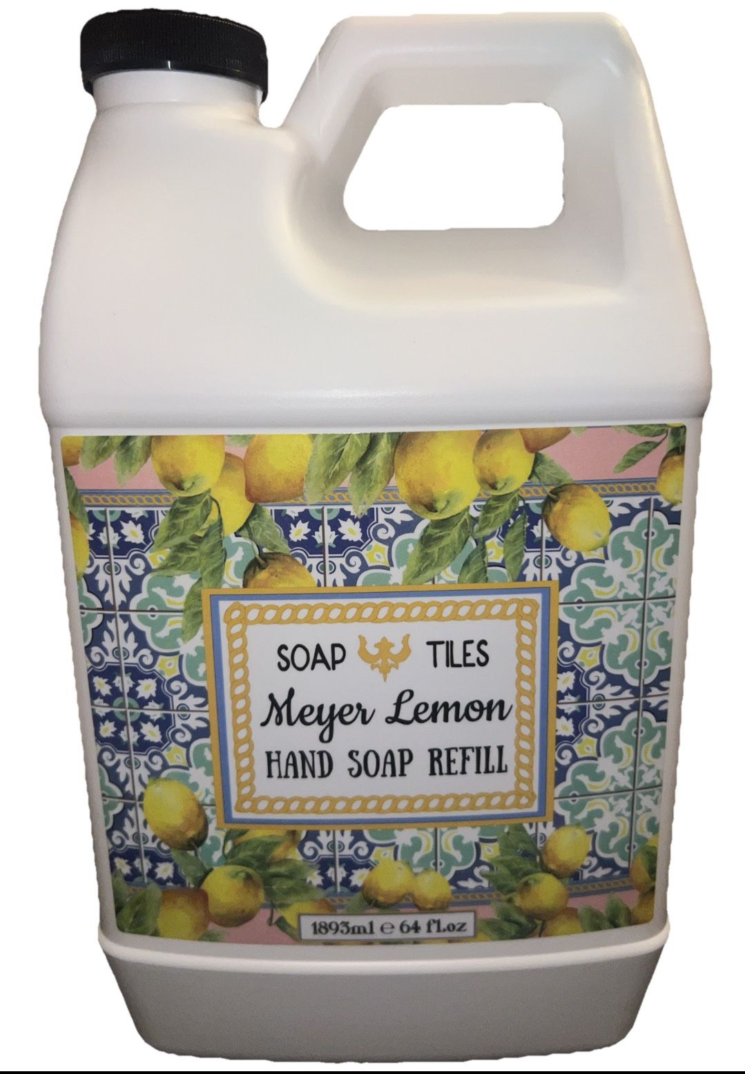 Soap Tiles Meyer Lemon Hand Soap Refill – 64 fl oz (1893 mL) | Moisturizing Liquid Hand Soap Refill with Fresh Lemon Scent
