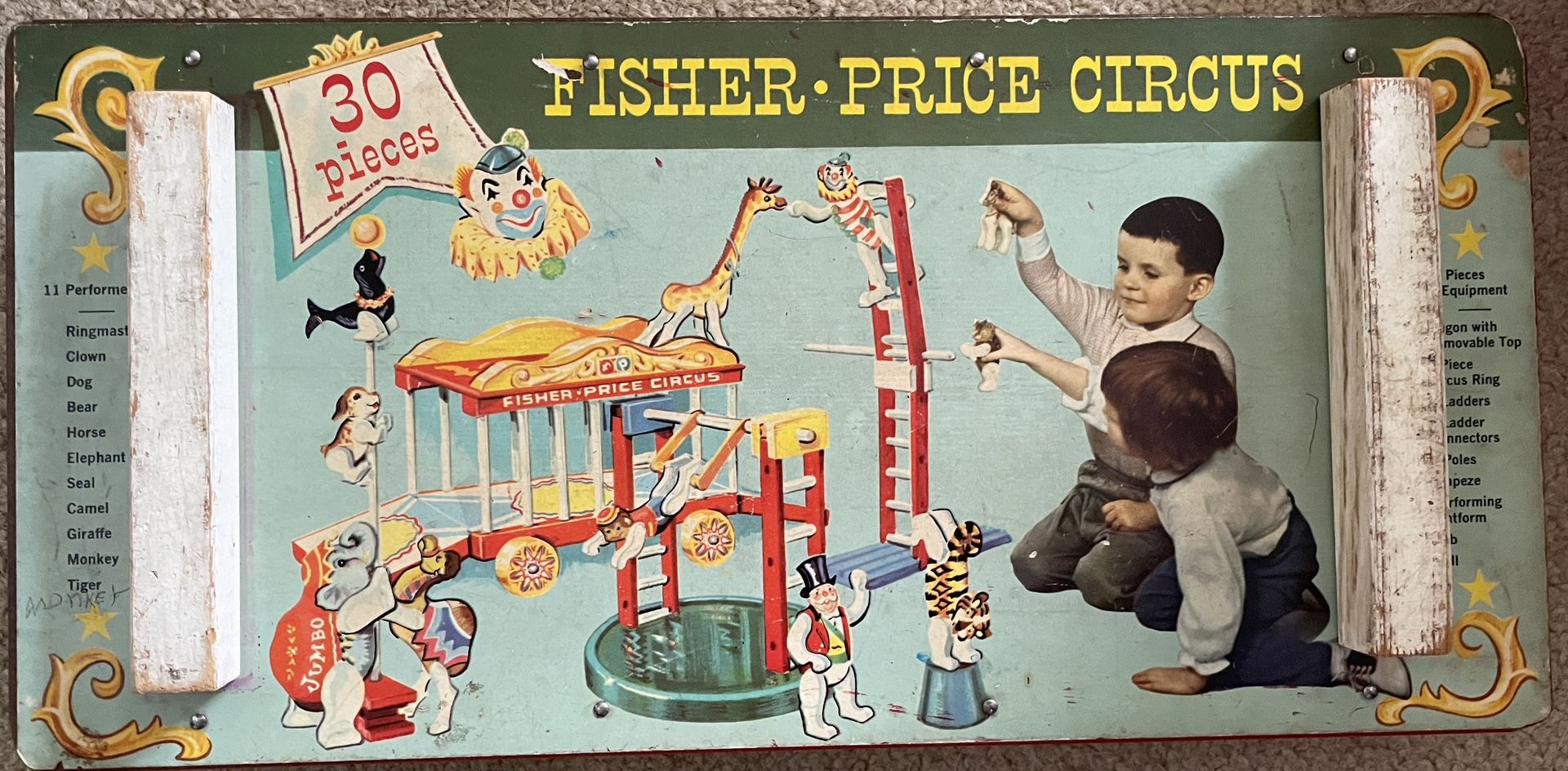 Vintage 1960’s Wooden Fisher Price 900 Circus Toys