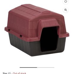 Petmate Barnhome III Plastic Dog House for x-Small Dogs, Black and Red