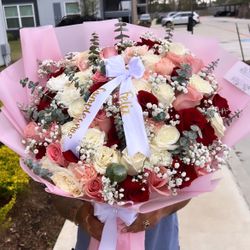 75 Roses with carnations 