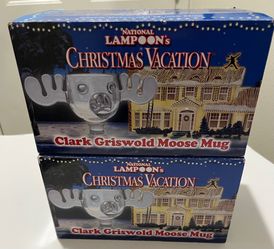 2 Glass Moose Mugs National Lampoon Christmas Vacation Clark Griswold New in Box