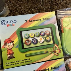 Kids Contixo Learning Tablets With Wireless Headphones And Carry case 