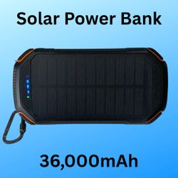 36000mAh Solar Power Bank with Built-in Wireless Charging