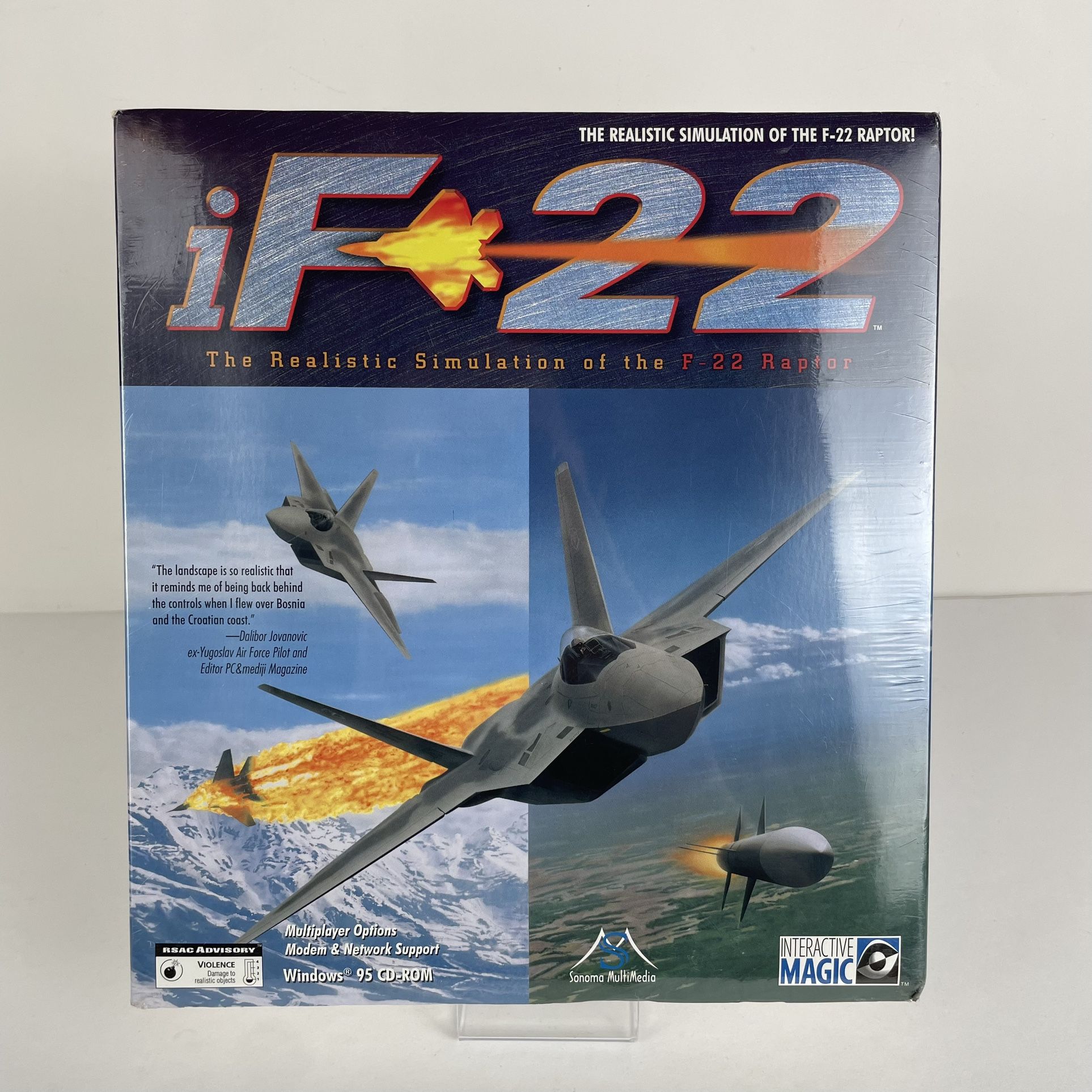 iF-22 RAPTOR SIMULATION - CD ROM Windows 95 - Sealed Big Box 