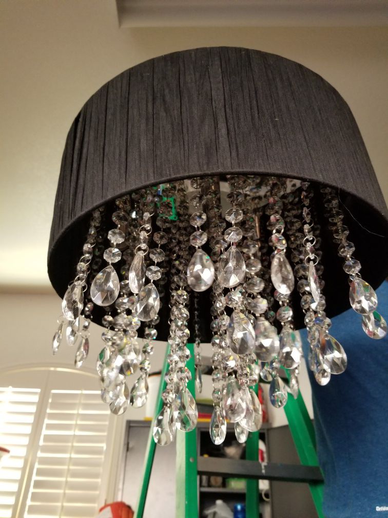 Black and crystal chandelier