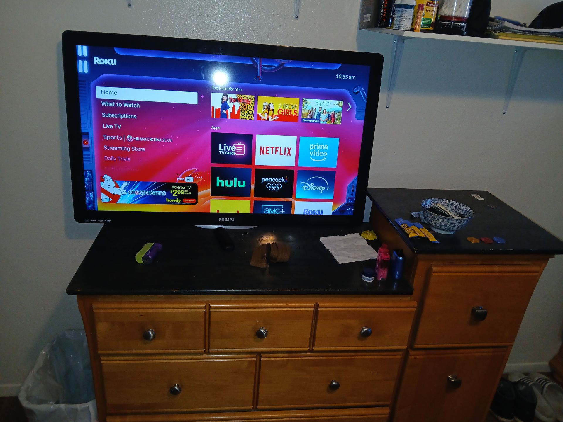 50 in. Phillips TV with Roku attached
