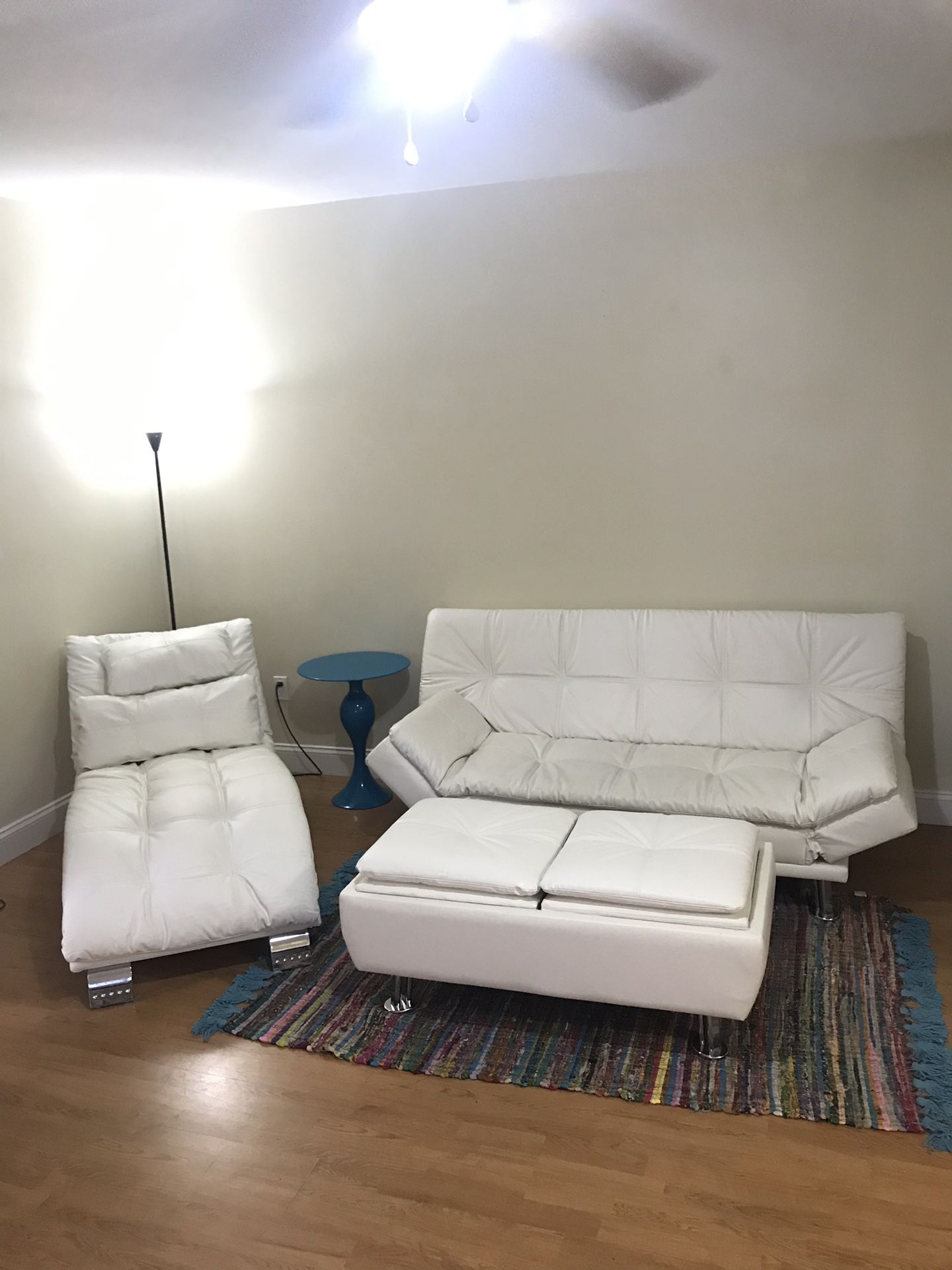 THREE PIECE WHITE LEATHER FURNITURE FOR SALE!!