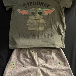 Baby Yoda Toddler 2piece Set Size 3t Used No Issues 