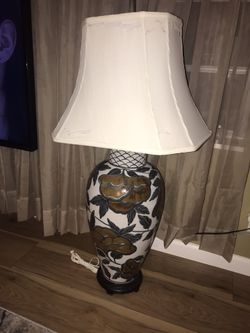 Tall Vintage Floral  Lamp ( Needs New Shade ) 