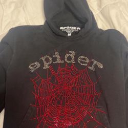 Sp5der OG Rinestone Logo Hoodie