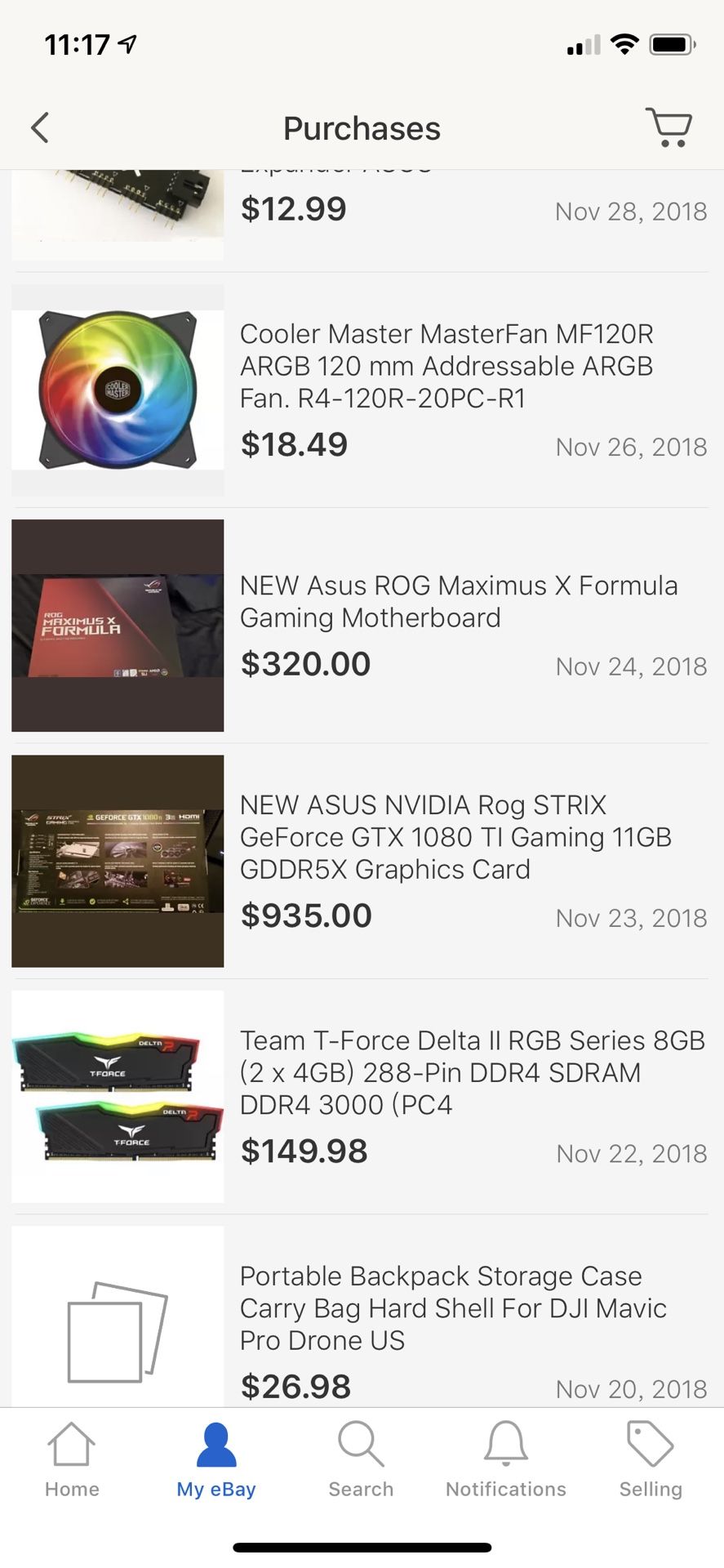 used asus rog strix gtx 1080 ti 11gb graphic card
