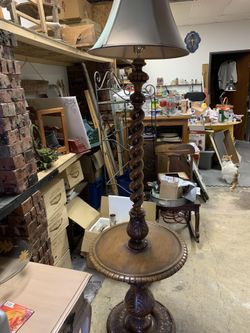 Beautiful hand carved antique lamp. One of a kind