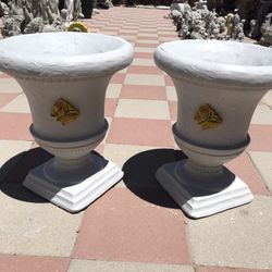 New Flower Pots Made Out Of Cement Beautiful Yard Decoration 