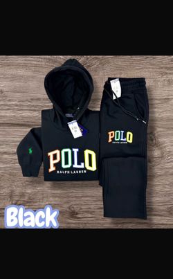 All black polo pullover jogging suits