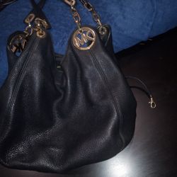 Large Michael Kors Black Purse In Good Condition 