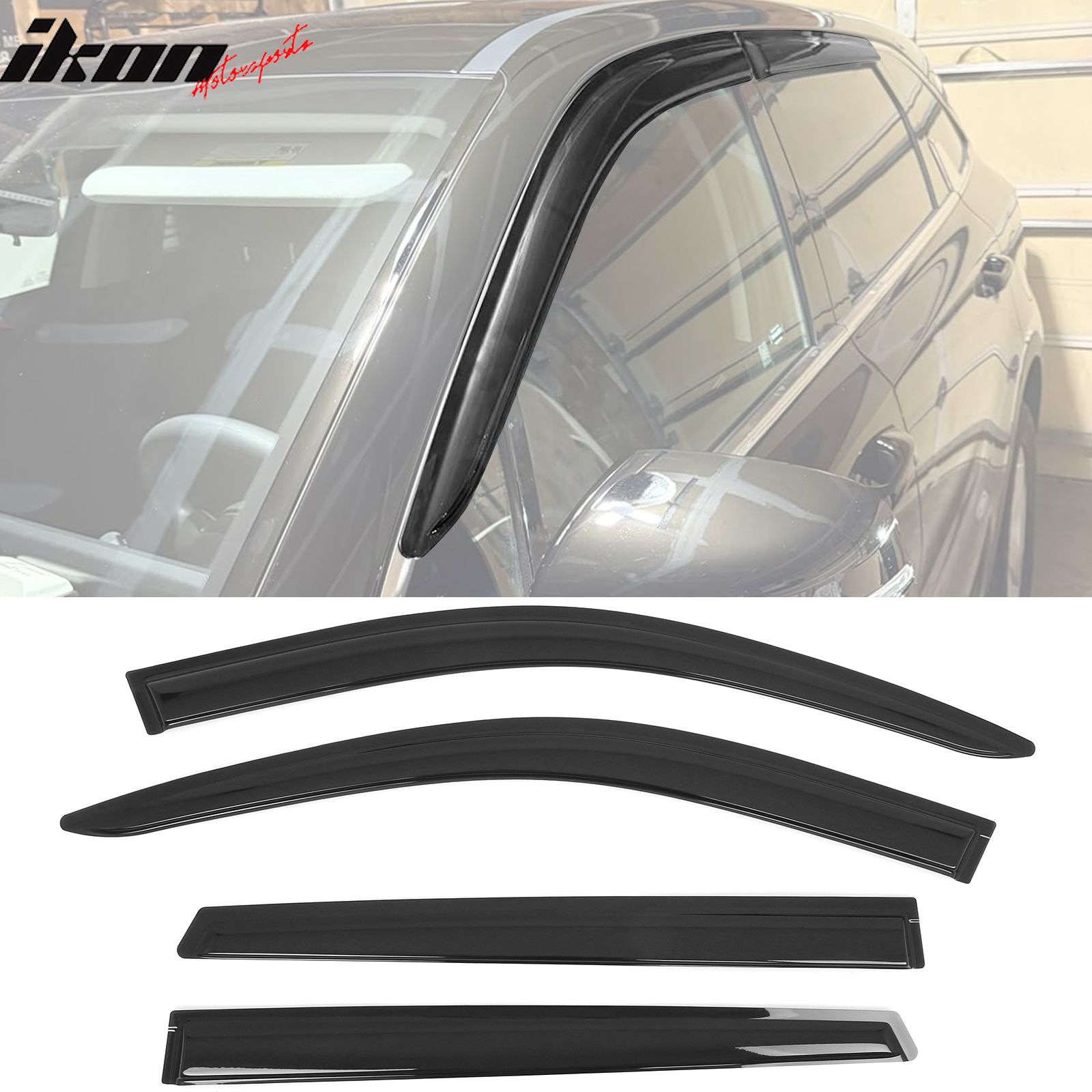 Fits 2021-2025 Kia Sorento Tape on Window Visors Vent Rain Sun Wind Guards Deflector