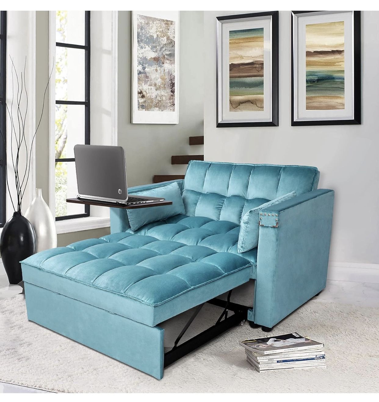 New in box 3 in 1 Multi-Functional Convertible Sleeper Sofa Bed with Hidden table