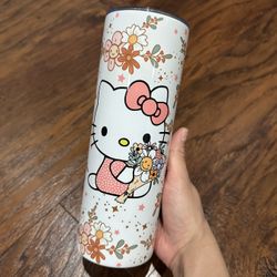 Custom 20oz Kawaii Springtime Floral Print Stainless Steel Tumbler