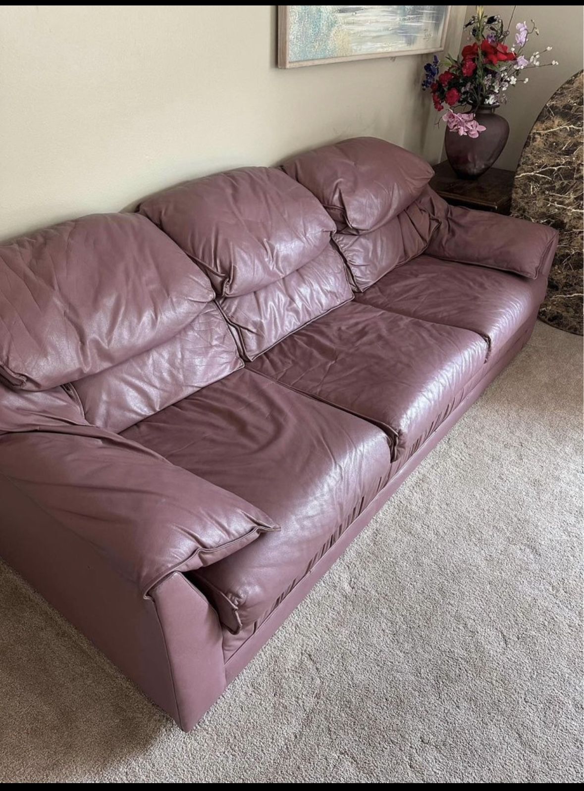 Leather Pull Out Sofa Bed, Sleeper Sofa with Anti Scratch Leather, with Fold out Mattress