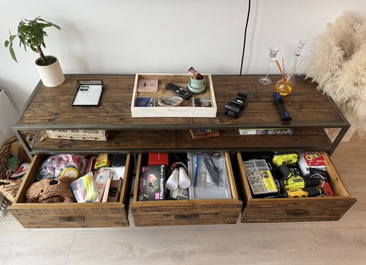 Dark Wood Media Console