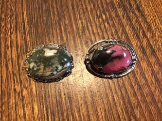 Dainty natural stone brooch