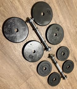 Standar Adjustable Cast Iron Dumbbells 35 lbs each ( total: 70 lbs)
