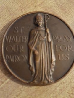 Vintage 1956 Saint Walter Church dedication commemorative metal