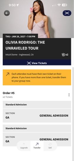 Olivia Rodrigo Concert Ticket