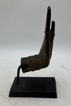 Antique-Style Thai Bronze Buddha Hand Sculpture Vitarka Mudra | 9" Statement Piece