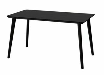 IKEA LISABO Table, Black/Ash Veneer — Like New