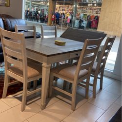 SIX PERSON TABLE WITH CHAIRS AND STORAGE! DELIVERY TODAY! ZERO DOWN! NO CREDIT NEEDED! 