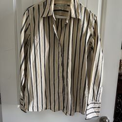 Banana Republic Striped Blouse Size M