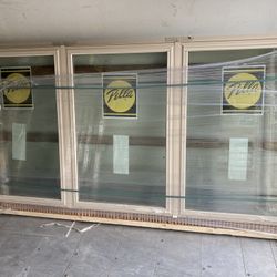 New Pella window , vinyl , almond , fixed  , 83 1/2 by 42