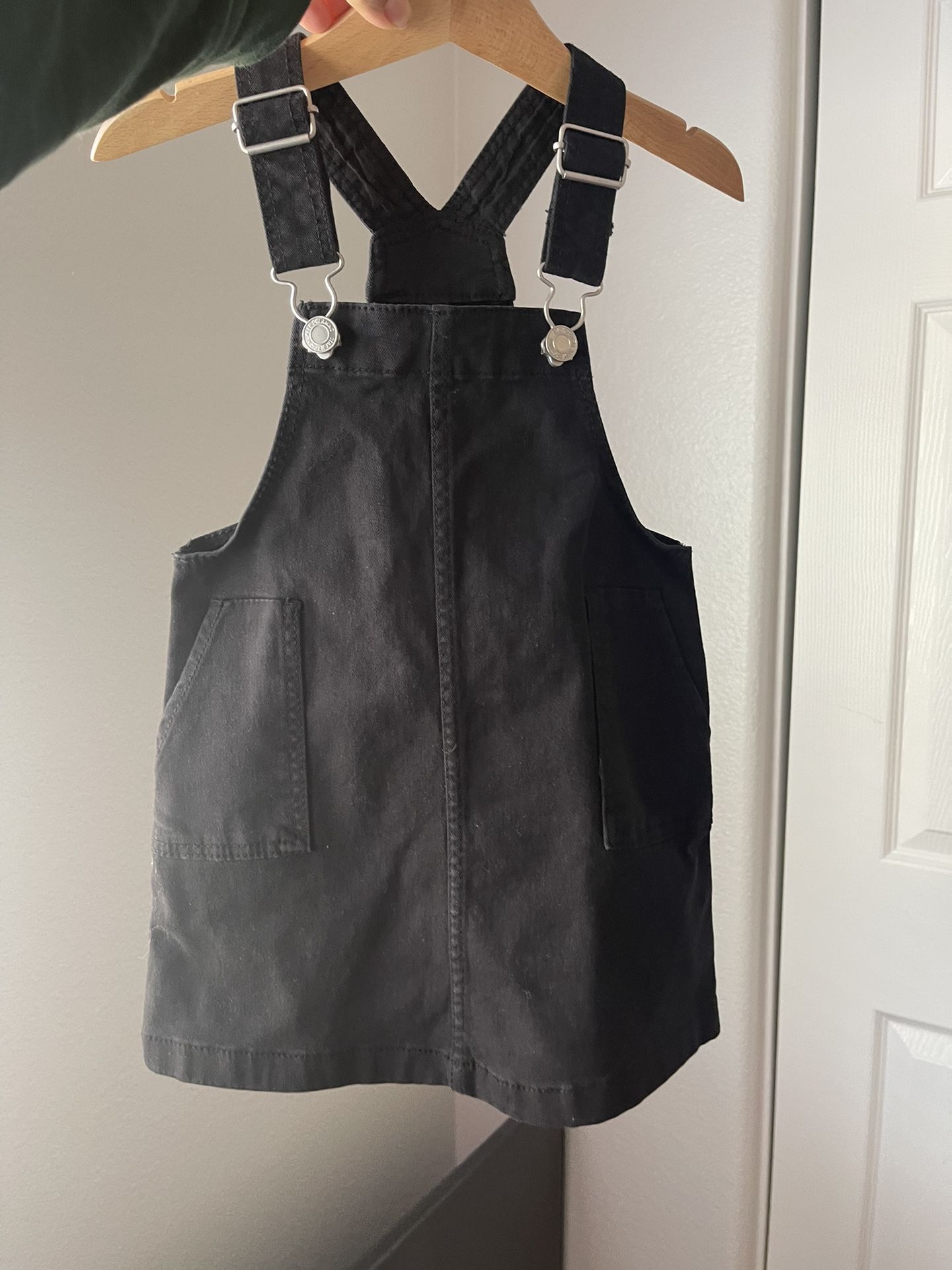 Toddler Black Overall Dress 