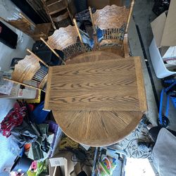 Large Wooden Dining Room Table With 6 Chairs