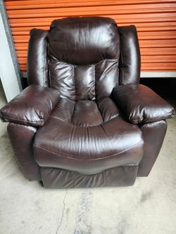 Leather Rocker Manual Recliner Chair FREE DELIVERY