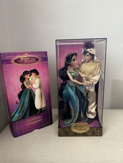 Disney Store Designer Fairytale Jasmine & Aladdin Limited Edition LE Doll Set