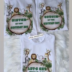 Custom safari themed birthday shirts 🥳 Thanks for ordering