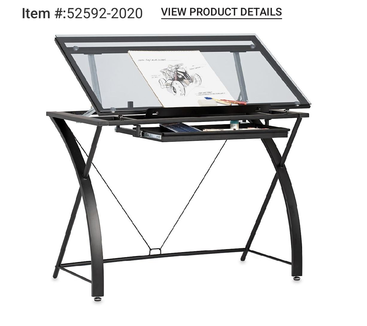 Drawing Glass Black Table