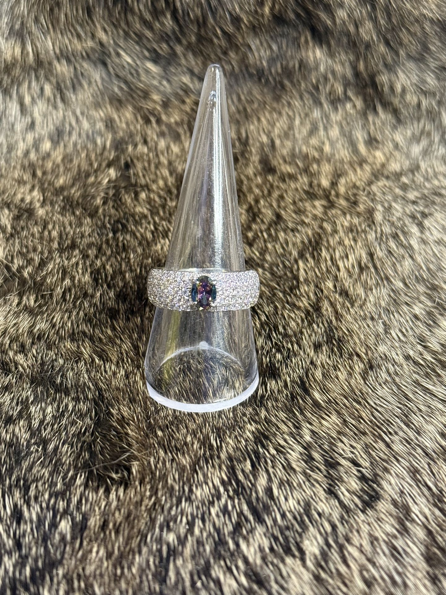 Rainbow Topaz Ring Size 8